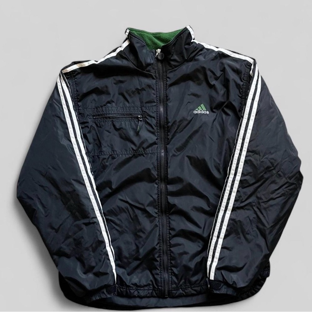 Vintage 80s-90s Adidas embroidered logo 3 stripes zip up jacket long sleeve